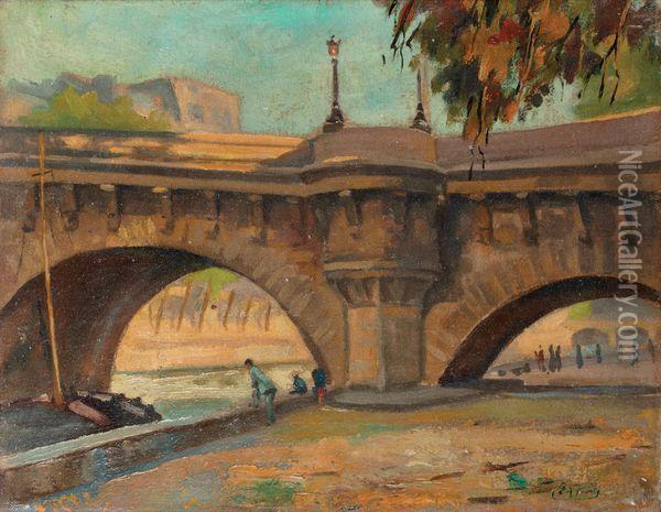 Le Pont Neuf Oil Painting - Elie Anatole Pavil