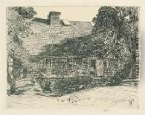 The Old Mulford House, Easthampton. Oil Painting - Frederick Childe Hassam