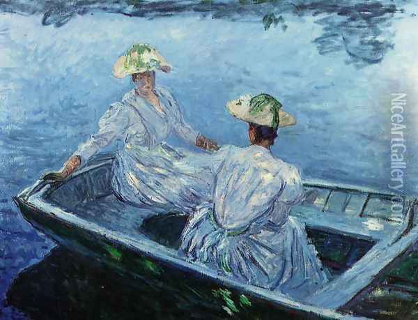 The Blue Row Boat Oil Painting - Claude Oscar Monet