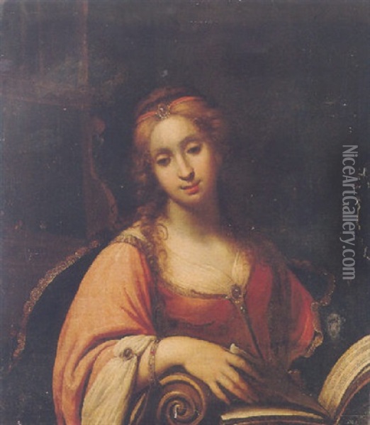 Saint Cecilia Oil Painting - Simone Pignone