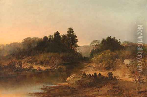 The River at Dusk Oil Painting - Homer Dodge Martin