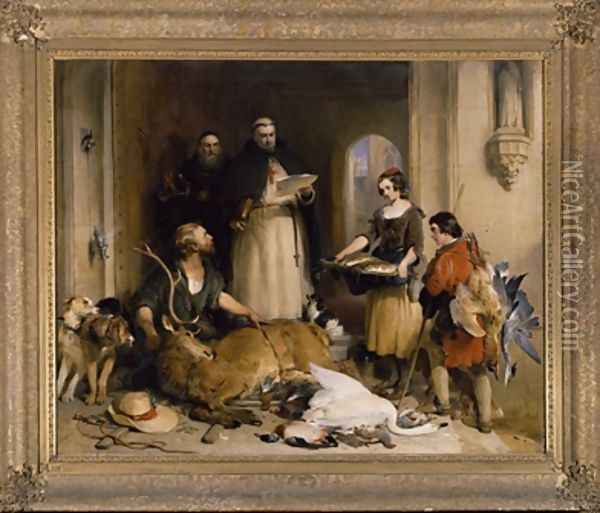 Scene in the olden time at Bolton Abbey Oil Painting - Sir Edwin Henry Landseer