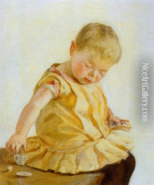 En Legende Pige Oil Painting - Emilie (Caroline E.) Mundt