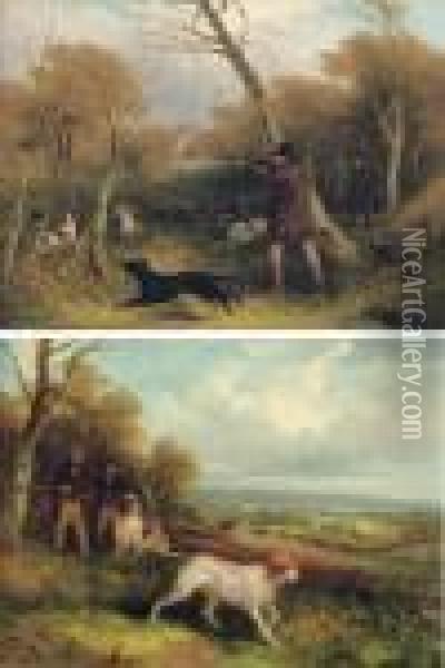 Partridge Shooting; And Pheasant Shooting Oil Painting - William Joseph Shayer