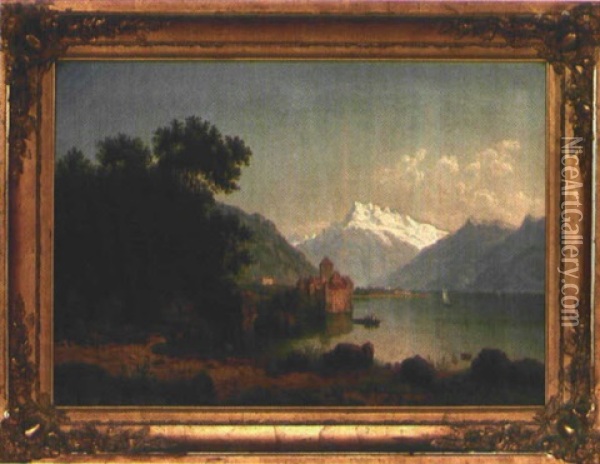 Chateau De Chillon Am Genfer See Oil Painting - Raphael Carl Reinhard