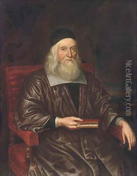 Portrait of a scholar Oil Painting - John Riley
