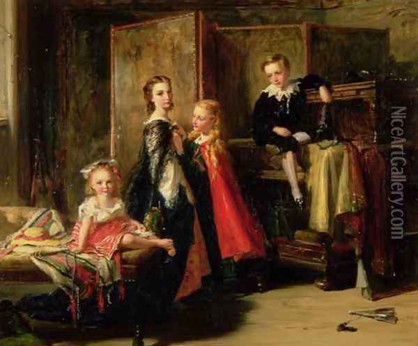Dressing for the Charade The Children of Patrick Allan Fraser Oil Painting - Robert Herdman