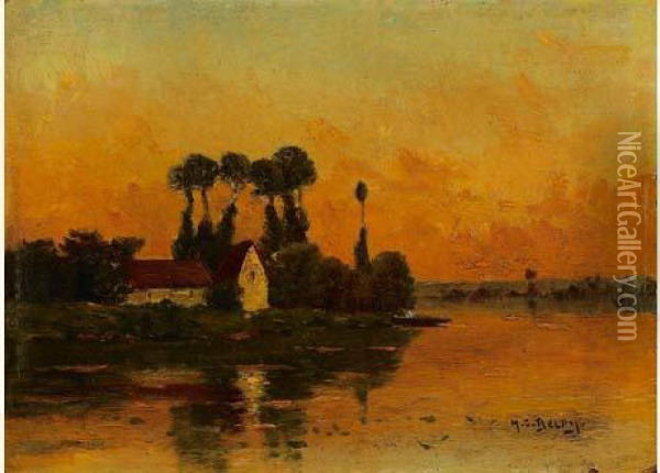 Bord De Riviere Oil Painting - Hippolyte Camille Delpy