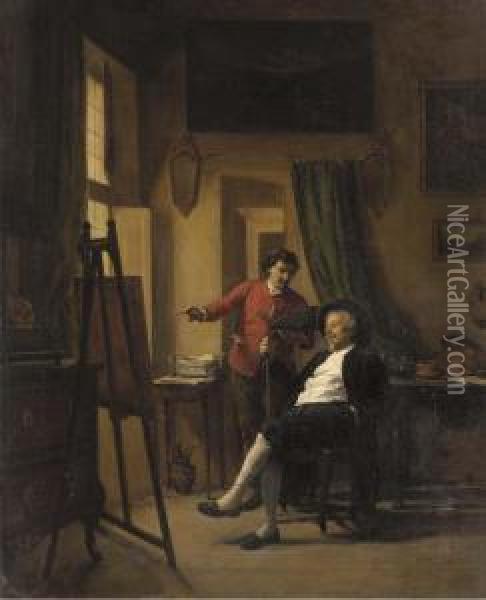The Connoisseur's Visit Oil Painting - Armand Hubert Simon Leleux