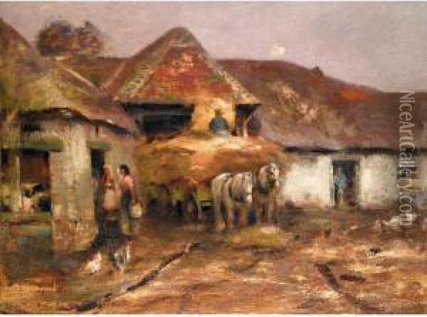 The Farmyard Oil Painting - William Kennedy