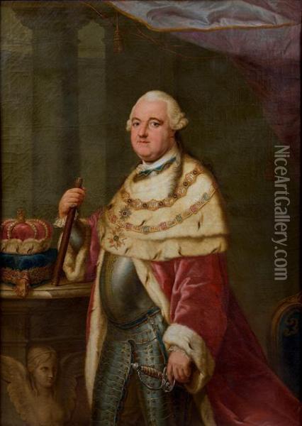 Portrait De L'electeur Karl Theodor De Baviere A Mi-corps (1724 - 1799) Oil Painting - Pompeo Gerolamo Batoni