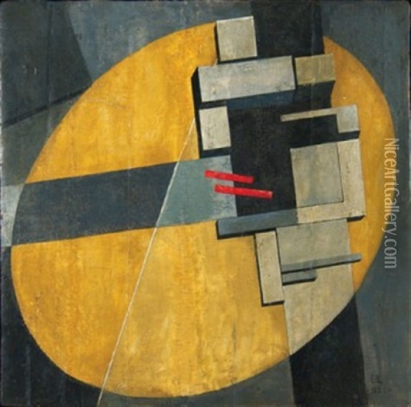 Proun Composition (on 2 Joined Panels) Oil Painting - El Lissitzky