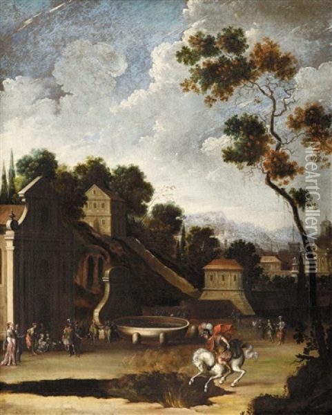 Le Sacrifice De Marcus Curtius Oil Painting - Johann Anton Eismann