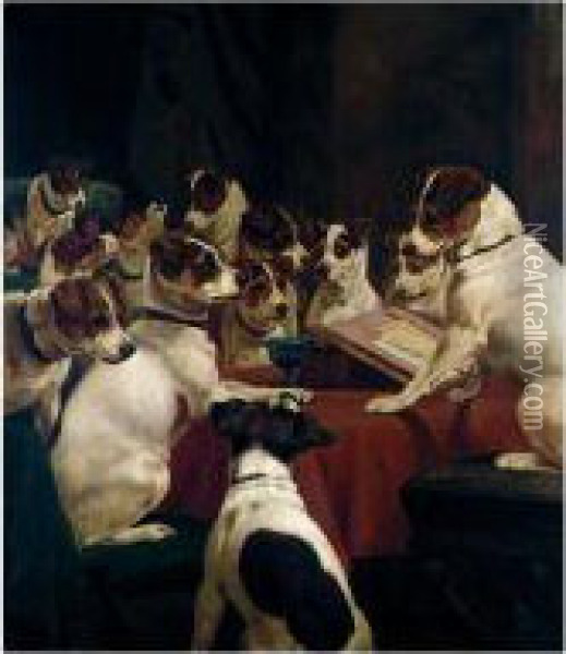 The Dogs Parliament Oil Painting - William Osborne