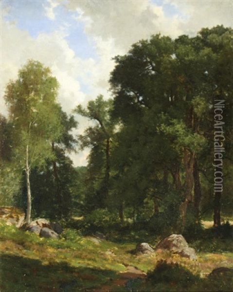 Forest Clearing Oil Painting - Alfred Wordsworth Thompson