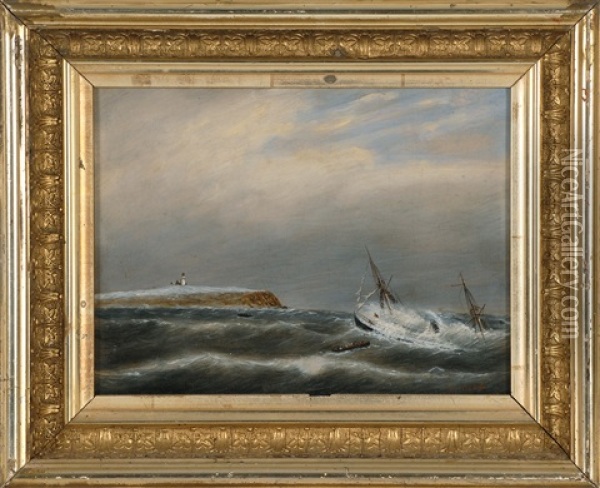 Wreck Of The City Of Columbus Off Gay Head, Jan. 4 Oil Painting - Clement Drew
