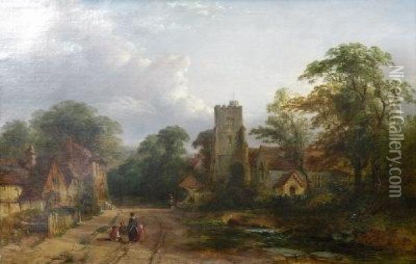 A View Of Chevening Church, 
Kent Oil Painting - Henry John Boddington