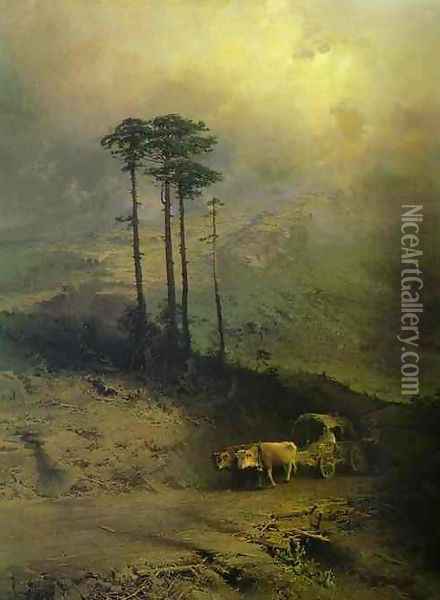In the Mountains of the Crimea, 1873 Oil Painting - Feodor Alexandrovich Vasilyev