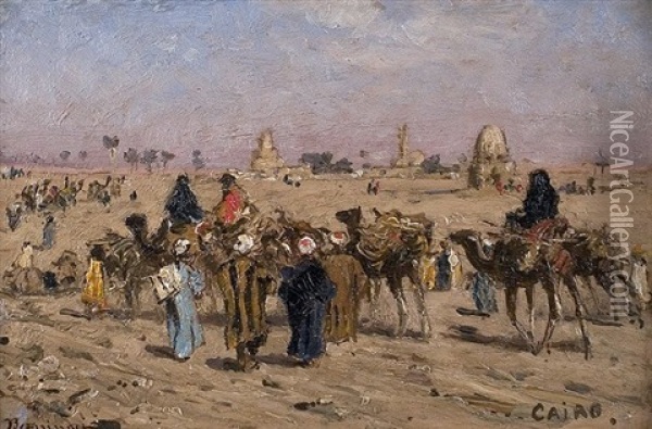 Vor Cairo Oil Painting - Edmund Berninger