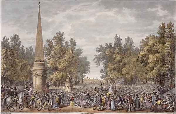 The Feast of Virgil at Mantua, 24 Vendemiaire, Year 6 October 1797 engraved by Georges Malbeste 1754-1843 Oil Painting - Carle Vernet