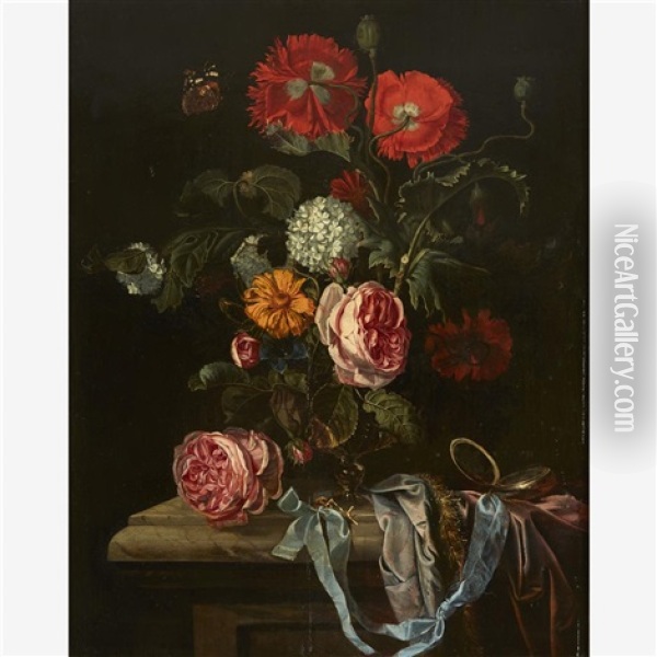 Tabletop Still Life With Va Oil Painting - Willem Van Aelst