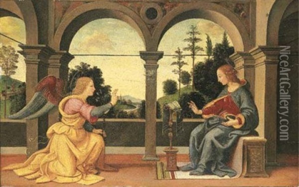 The Annunciation Oil Painting - Raffaelino del Garbo