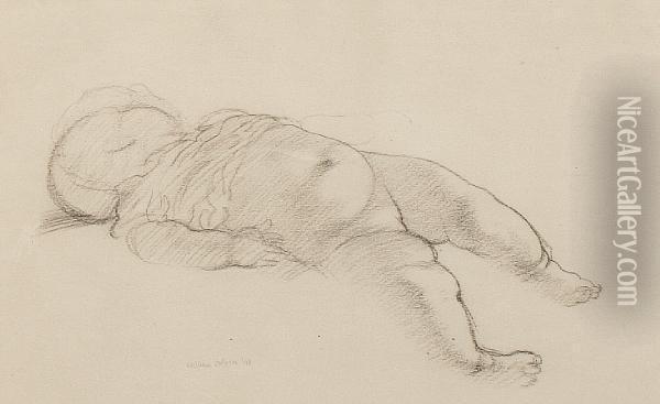 Study Of A Sleeping Baby Oil Painting - Sir William Newenham Montague Orpen