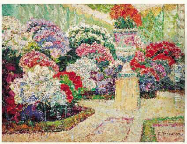 Jardin Fleuri Oil Painting - Victor Charreton