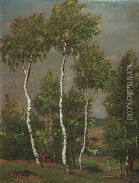 Rast Unter Birken Oil Painting - Jan Honsa