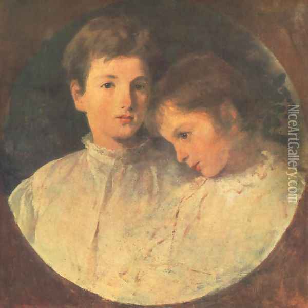 Istvan and Bela 1868 Oil Painting - Pal Merse Szinyei