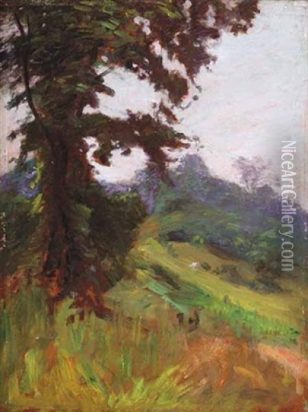 Hillside Oil Painting - Walter Clark