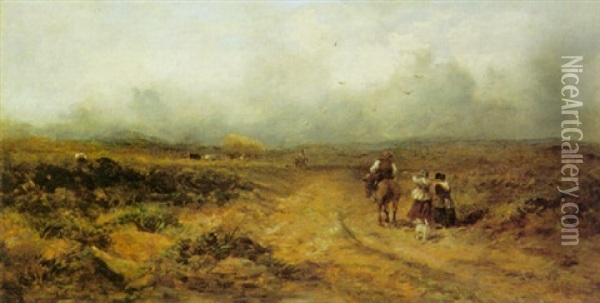 Returning From Market Oil Painting - David Cox the Elder