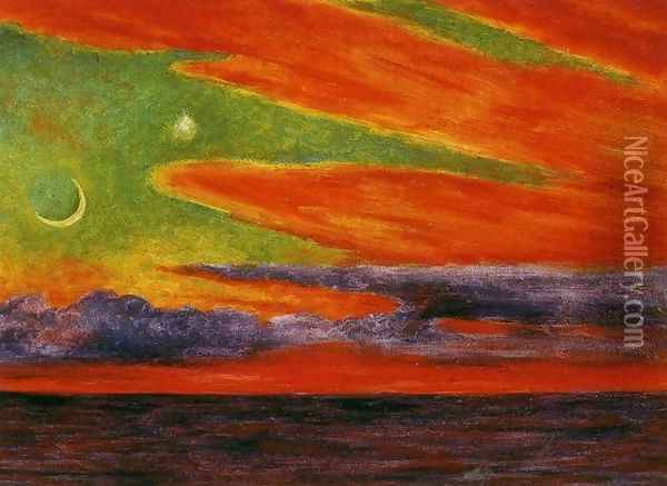 Evening Twilight at Acapulco (Atardecer en Acapulco) 1956 Oil Painting - Diego Rivera