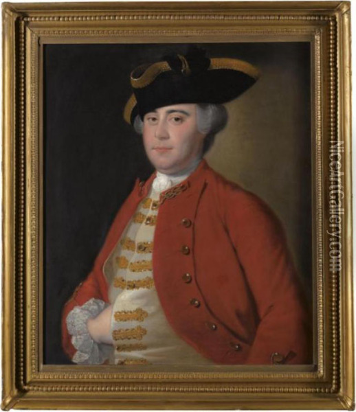 Portrait Of Thomas Kerchever Cotton Thompson Of Ketton Priory,rutland Oil Painting - Josepf Wright Of Derby