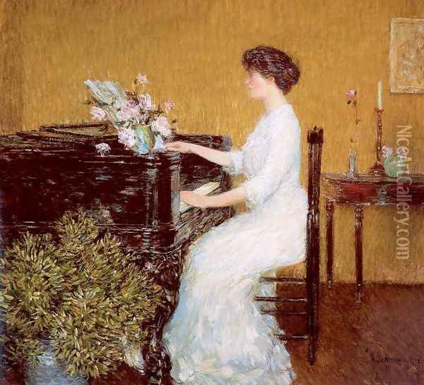 At the Piano 1908 Oil Painting - Childe Hassam
