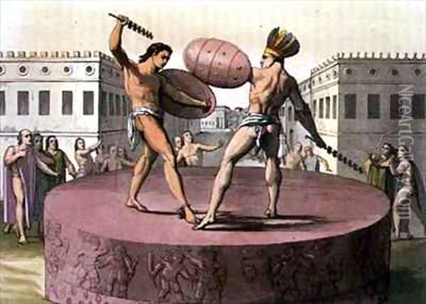 Sacrifice of the Gladiators Oil Painting - Gerolamo Fumagalli