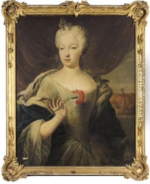 Portrait Of Queen Elisabeth Christine Of Prussia, Wife Of Friedrich Ii Oil Painting - Johann Conrad Eichler