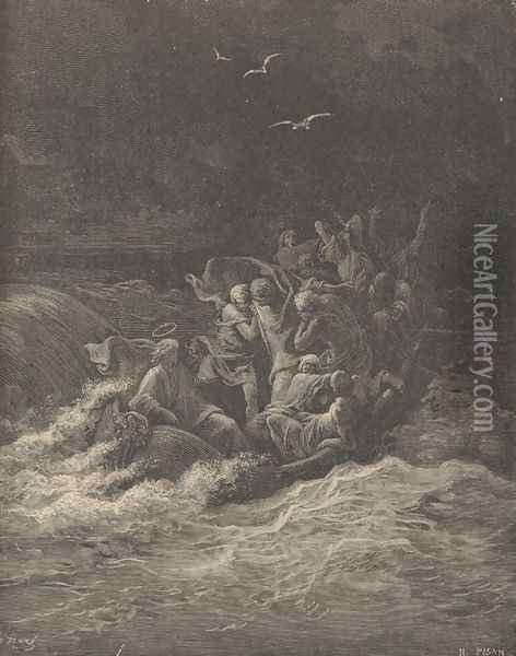 Christ Stilling The Tempest Oil Painting - Gustave Dore