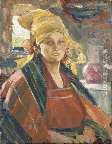 Portrait Of A Peasant Woman Oil Painting - Abram Efimovich Arkhipov