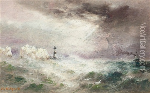 Sturmische See Vor Den Kanalinseln Oil Painting - Sarah Louise Kilpack