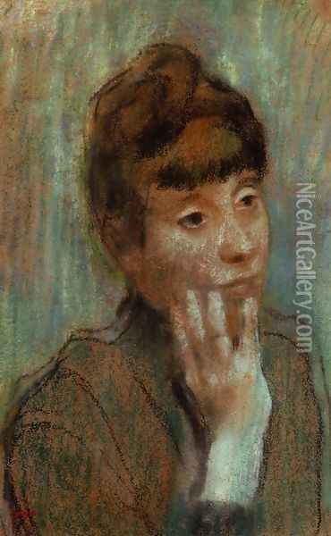 Portrait of a Woman Wearing a Green Blouse Oil Painting - Edgar Degas
