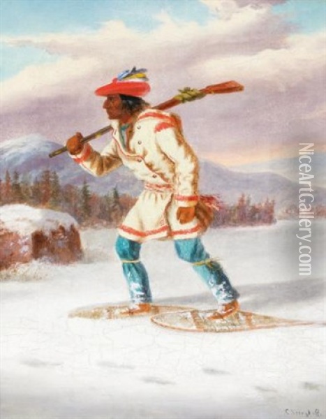 Indian Trapper Oil Painting - Cornelius David Krieghoff