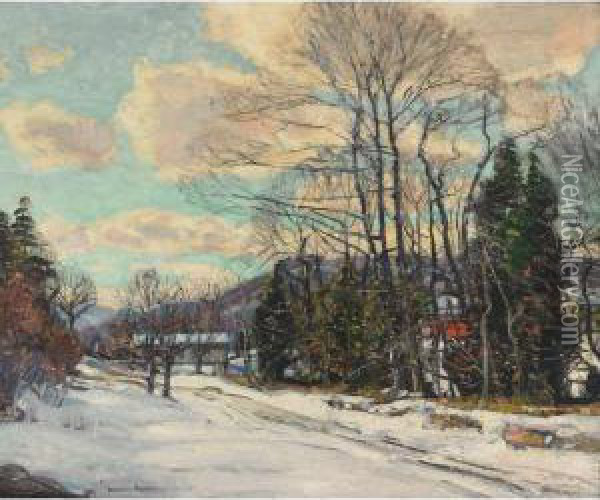 Snow Covered Landscape In The Country Oil Painting - George Gardner Symons
