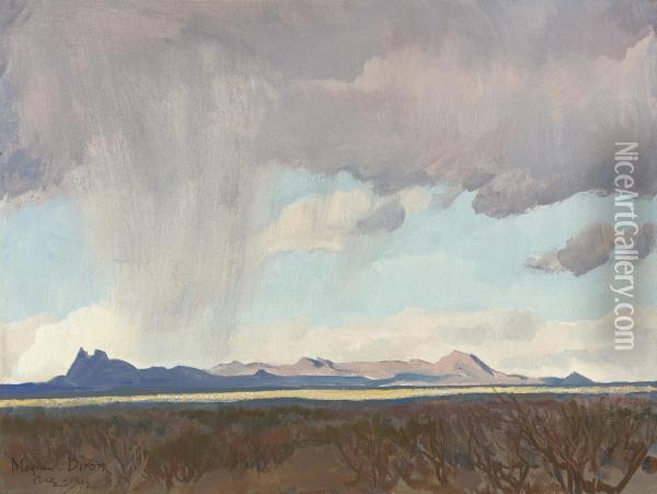 Rain For The Gulf Oil Painting - Maynard Dixon