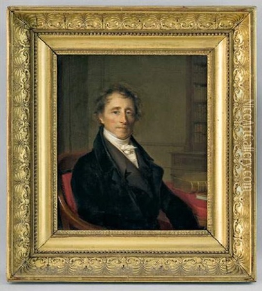 Portrait De Claude Etienne Francois Nicole-moultou Oil Painting - Firmin Massot