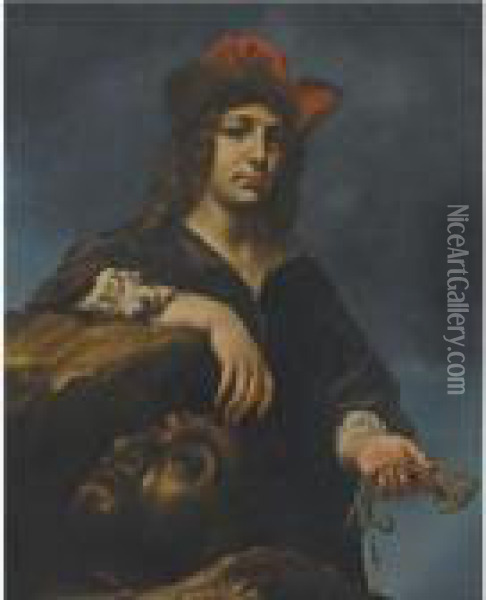 David With The Head Of Goliath Oil Painting - Carlo Dolci