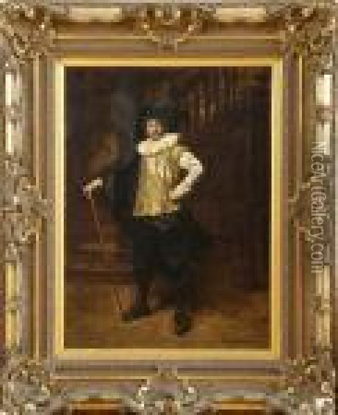 Portrait Of A Cavalier Oil Painting - Ferdinand Victor Leon Roybet