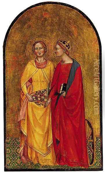Saints Catherine and Dorothy Oil Painting - Cenni Di Francesco Di Ser Cenni