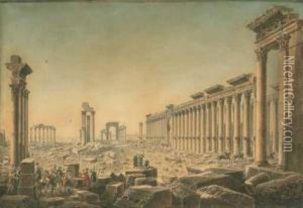 Vue Des Ruines De Palmyre Oil Painting - Louis Francois Cassas