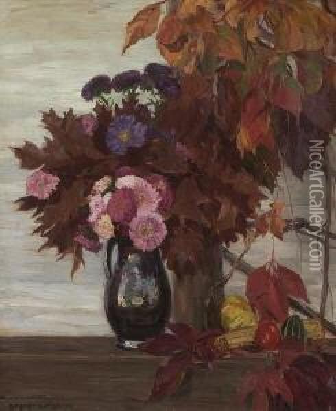 Herbststraus. Oil Painting - Robert Weise
